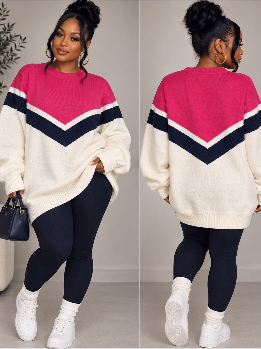 Crewneck Women's Crew Neck Oversized Sweater